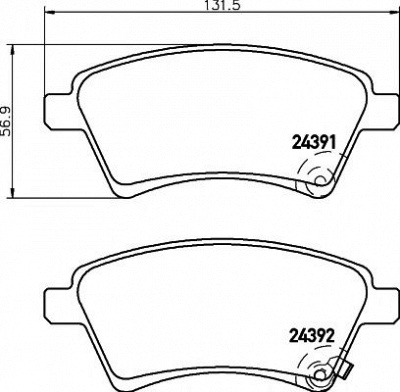 HELLA PAGID 8db355012511 -  Комплект тормозных колодок, дисковый тормоз